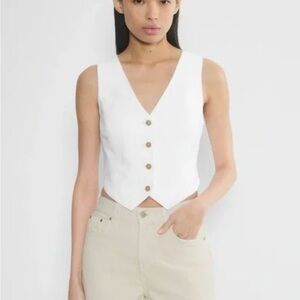 Wilfred Cream Sleeveless Button-Front Vest